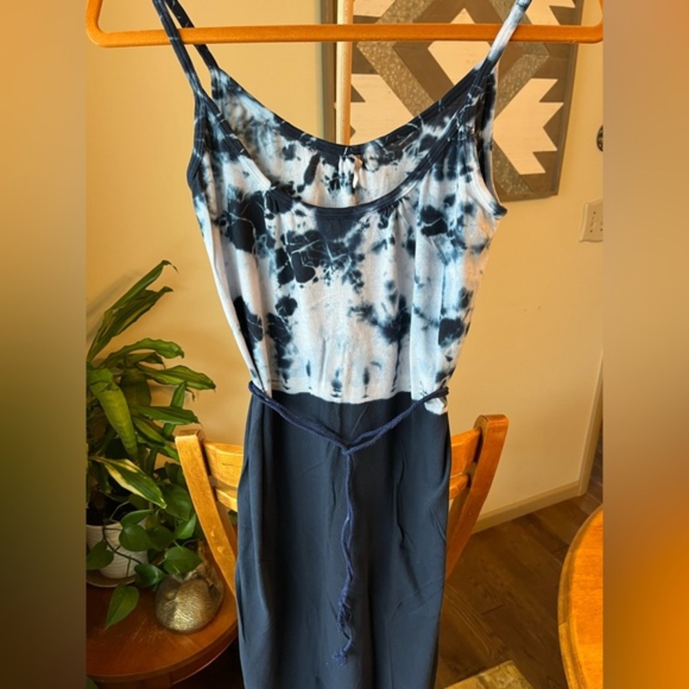 Summer Dress in Navy and White - Size Small